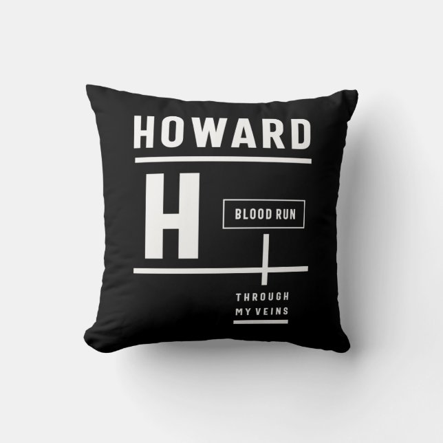 Howard Personalised Name Birthday Gift Cushion (Front)