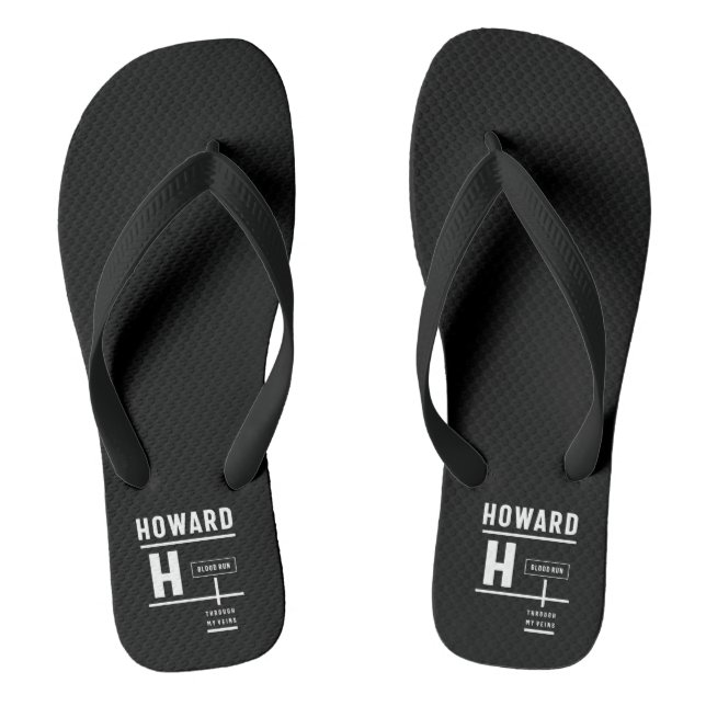 Howard Personalised Name Birthday Gift Flip Flops (Footbed)