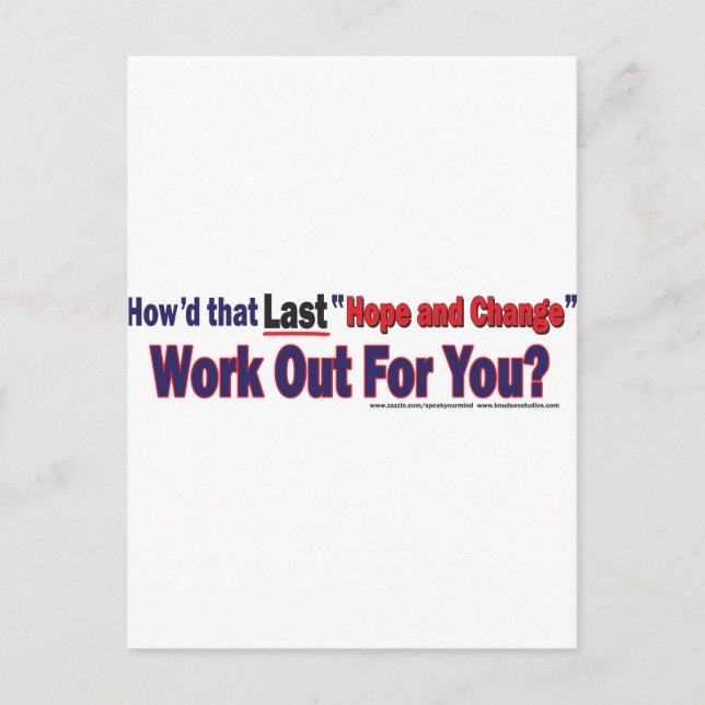 Howd That Last Hope and Change Work Postcard (Front)