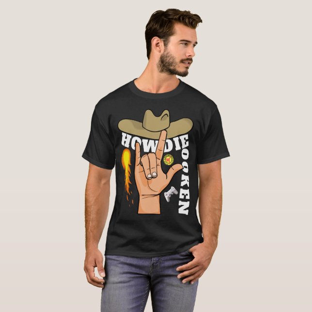 Howdie Ooken Cowboy Gamer T-Shirt (Front Full)