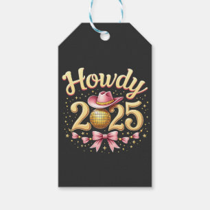 Howdy 2025 New Year Eve Cowboy Western  Gift Tags