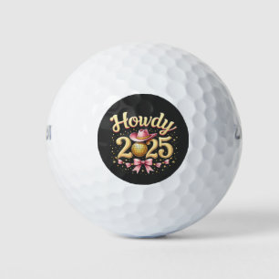 Howdy 2025 New Year Eve Cowboy Western  Golf Balls