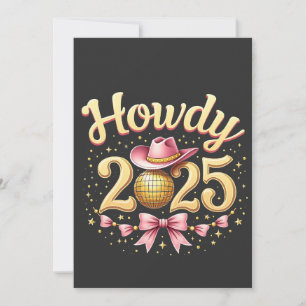 Howdy 2025 New Year Eve Cowboy Western  Holiday Card