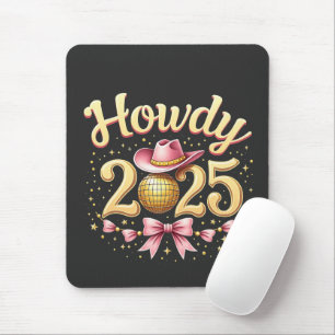 Howdy 2025 New Year Eve Cowboy Western Mouse Mat