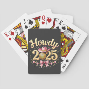 Howdy 2025 New Year Eve Cowboy Western Playing Cards