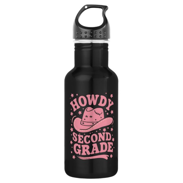 Howdy 2nd Grade Cowboy Cowgirl Back To School 532 Ml Water Bottle (Front)