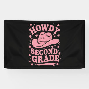 Howdy 2nd Grade Cowboy Cowgirl Back To School Banner