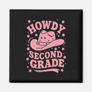 Howdy 2nd Grade Cowboy Cowgirl Back To School Magnet