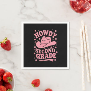 Howdy 2nd Grade Cowboy Cowgirl Back To School Napkin