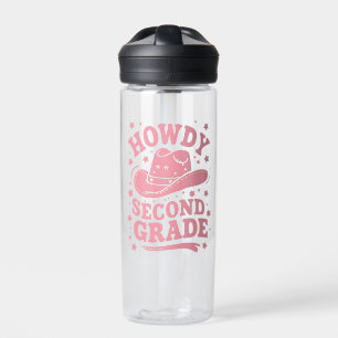 Howdy 2nd Grade Cowboy Cowgirl Back To School Water Bottle