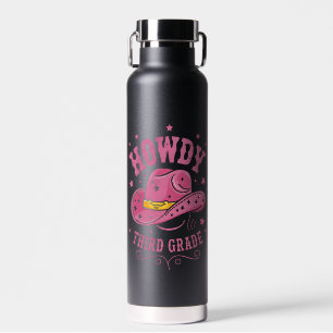 Howdy 3rd Grade Cowboy Cowgirl Back To School Water Bottle