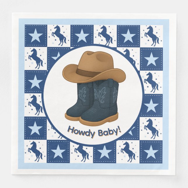 Howdy Baby Boy  Napkin (Front)