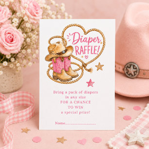 Howdy Baby Cowboy Diaper Raffle Ticket Enclosure Card