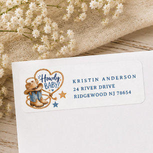 Howdy Baby Cowboy Return Address Label