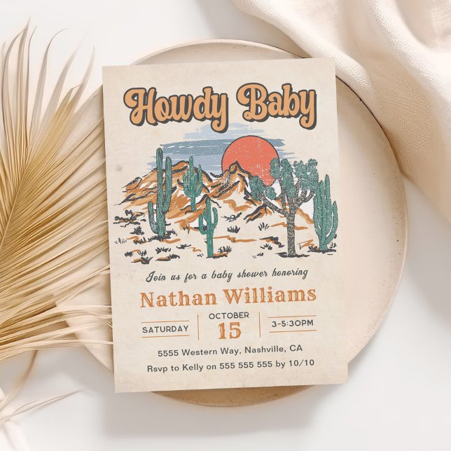 Howdy Baby Cowboy Western Baby Shower Invitation (Creator Uploaded)