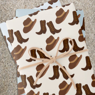 Howdy Baby! Cowboy Western Baby Shower Wrapping Paper Sheet