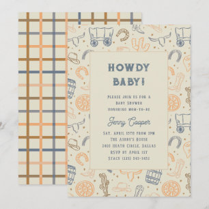 Howdy Baby Western Cowboy Baby Shower Invitation