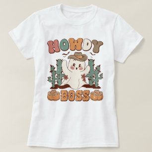 Howdy Boss Western Boo Ghost Halloween T-Shirt