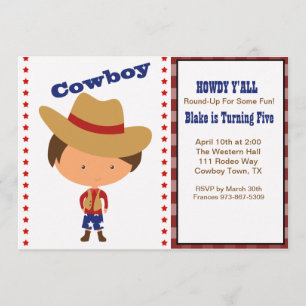 HOWDY! Boys Cowboy Birthday Invitation