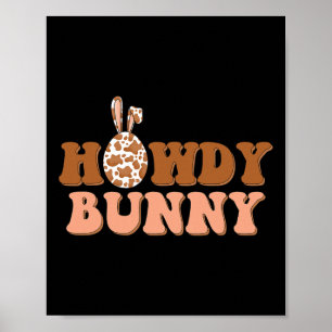 Howdy Bunny Easter Country Western Poster