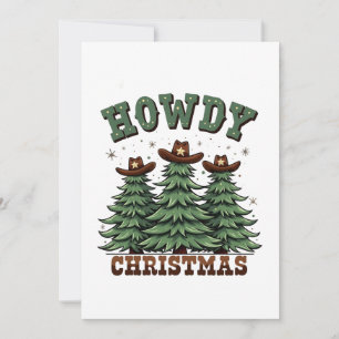 Howdy Christmas Cactus Western Xmas  Invitation