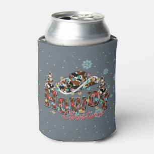 Howdy Christmas   Cowboy Christmas Tree Can Cooler