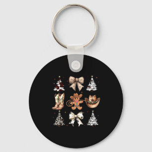 Howdy Christmas Cowboy Cowgirl Gingerbread Coquett Key Ring
