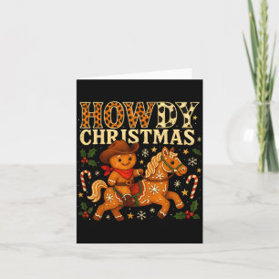Howdy Christmas Cowboy Gingerbread Design Card