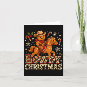 Howdy Christmas Cowboy Gingerbread Design  Card
