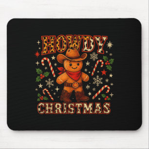 Howdy Christmas Cowboy Gingerbread Design  Mouse Mat