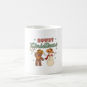 Howdy Christmas Cowboy Snowman Western Funny Coffee Mug