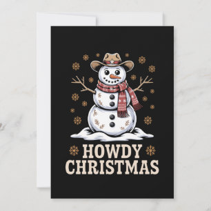 Howdy Christmas Cowboy Snowman Western Winter Xmas Invitation