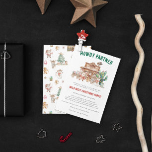 Howdy Christmas   Fun Western Holiday Party Invitation
