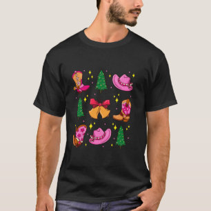 Howdy Christmas Pink Coquette Bow Xmas Tree Wester T-Shirt