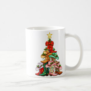 Howdy Christmas Tree Western Cowgirl Boots Xmas Li Coffee Mug