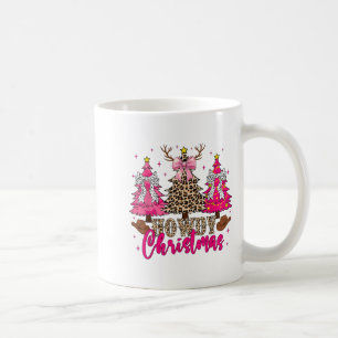 Howdy Christmas Trees Cowgirl Western Coquette Bow Coffee Mug