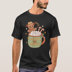 Howdy Christmas Western Merry Bright Gingrbread Re T-Shirt