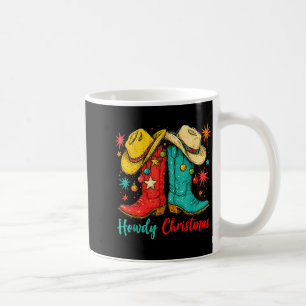 Howdy Christmas Xmas Cowboy Boots Western Men Wome Coffee Mug