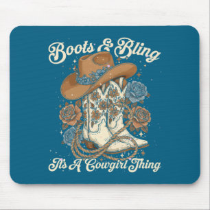Howdy Country Rodeo Boots &amp; Bling Its A Cowgir Mouse Mat