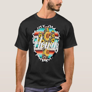 HOWDY Cow Leopard Cactus Serape Cactus print Sunf T-Shirt