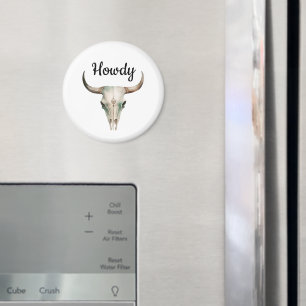 Howdy Cowboy Bullhorns Magnet