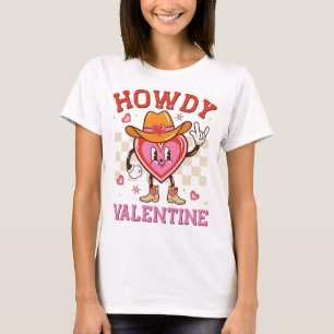 Howdy Cowboy Heart Valentine Graphic T-Shirt