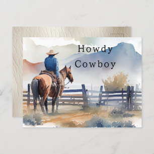 Howdy Cowboy Horse Postcard