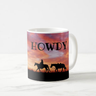 Howdy Cowboy Horse Western Sky Coffee Mug