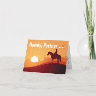 Howdy Cowboy Humour Western Birthday Card