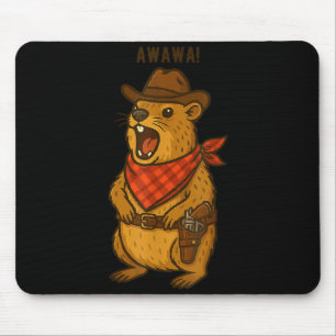 Howdy Cowboy Rock Hyrax Awawa Western Funny _1  Mouse Mat