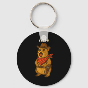 Howdy Cowboy Rock Hyrax Awawa Western Funny _2  Key Ring