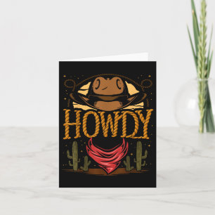 Howdy Cowboy Vintage Graphic Cactus Western Countr Card