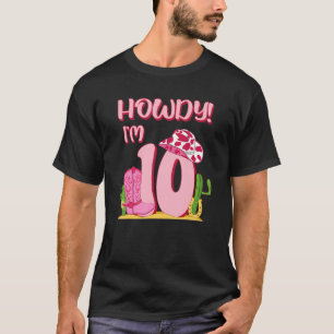 Howdy Cowgirl 10th Birthday Western Country Southe T-Shirt