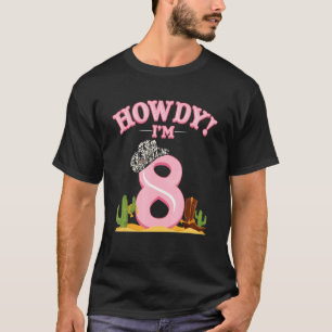 Howdy Cowgirl 8th Birthday Western Country Souther T-Shirt